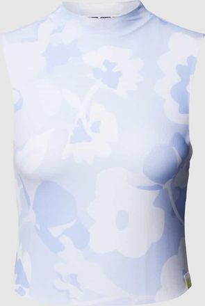 Review Mesh Top mit STAR Print in Violett, Gr&ouml;&szlig;e XL