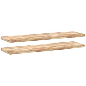 vidaXL Estantes Flotantes 2 Uds Madera Acacia Sin Tratar 160x40x4 Cm Vidaxl