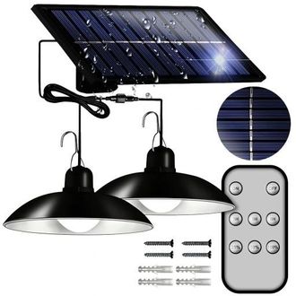OEM L&aacute;mpara Solar De Ara&ntilde;a 2x Led Para Jard&iacute;n, Panel Exterior + Control Remoto