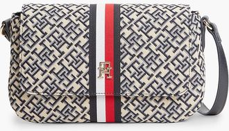 Tommy Hilfiger Womens Signature Stripe Jacquard Crossbody Bag - Space Blue