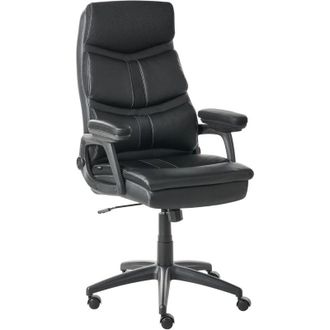Beliani Beliani - Silla ejecutiva de oficina asiento inclinable acolchado grueso piel sintética negra Ruler