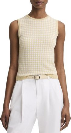 Vince Gingham Wool-Blend Tank