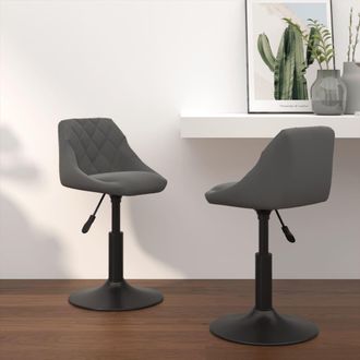 vidaXL Vidaxl - Sillas De Comedor Giratorias 2 Unidades Terciopelo Gris Oscuro
