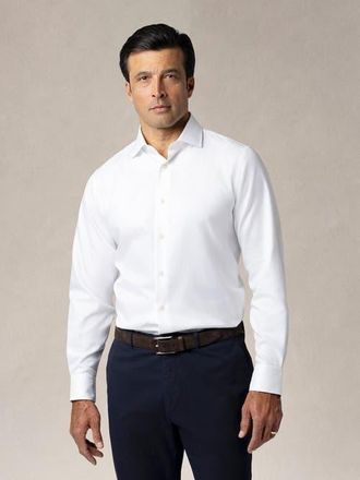 Robert Talbott Reynolds Double Twill Contemporary Fit Shirt in White at Nordstrom, Size 17.5