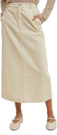 Wishlist Corduroy Midi Skirt in Ecru at Nordstrom Rack, Size Medium
