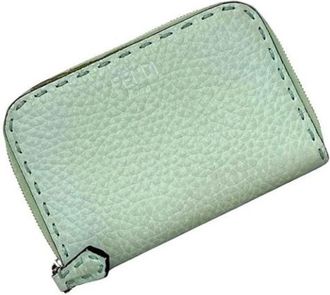 Fendi Pre-owned Vintage Portemonnee - Dames - Vintage Accessoires - Groen - ONE Size - Leer - Vintage
