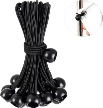 OEM 30 Piezas, Cord&oacute;n El&aacute;stico, Correas Resistentes Para Lonas Con Bolas Para Toldos, Refugio, Cenador, Pantalla De Proyecci&oacute;n, 9 Pulgadas, Negro