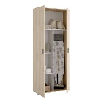 Dmora Armario Multiusos Forcola, Porta Escobas Multifuncional, Armario Con 2 Puertas, 78x35h190 Cm, Roble - Dmora