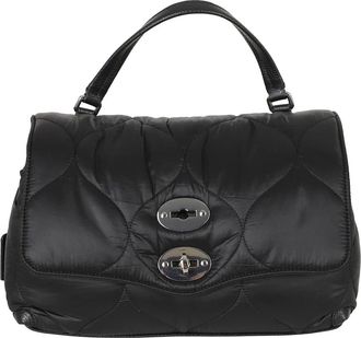 Zanellato Postina Lunaria - Dames - Handtassen - Zwart - ONE Size - Leer - Tassen