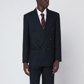 Saint Laurent Double-breasted navy blue wool jacket