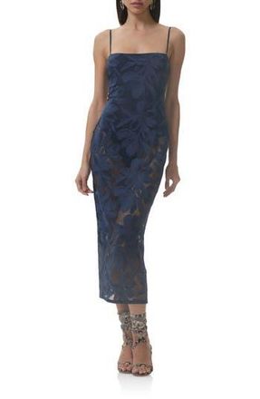 AFRM Marsaille Lace Midi Sundress in Black Iris at Nordstrom Rack, Size Xx-Large