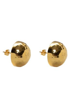Argento Vivo Hammered Button Stud Earrings in Gold at Nordstrom