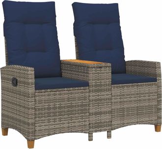 vidaXL Banco Reclinable Con Mesa 2 -seater 126 X 65 X 112 Cm Vidaxl