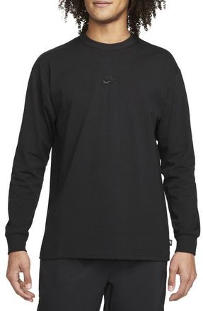 Nike Sportswear Premium Essentials Long Sleeve T-Shirt in Black/Black at Nordstrom, Size Xx-Large