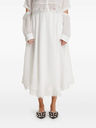 Pinko Gonna con ricamo - Bianco