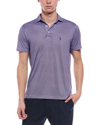 Tailorbyrd Tailorbyrd Geo Floral Performance Polo Shirt