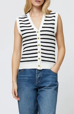 French Connection Lumi Mozart Open Stitch Sweater Vest in Summer White at Nordstrom Rack, Size Medium