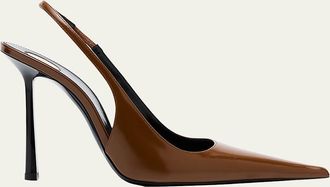 Saint Laurent Vendome Leather Slingback Pumps