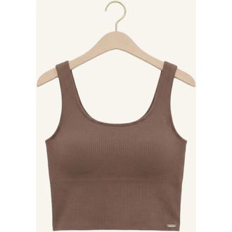 Aim'n Ribbed Seamless Shaping Bralette - Dames - Tops zonder mouwen - Bruin - S - Polyester - Tops