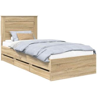 vidaXL Estructura De Cama Roble Sonoma 75 X 190 Cm Madera Ingenieril Vidaxl