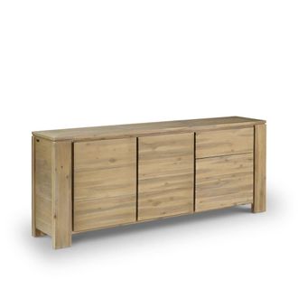 Robin des Bois Aparador de acacia con 2 puertas y 2 cajones beige