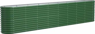 vidaXL Vidaxl - Jardinera Arriate Acero Recubrimiento Polvo Verde 332x40x68 Cm