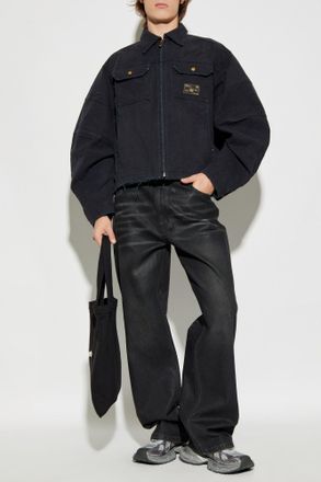 Willy Chavarria Stockton Work Denim Jacket, Mens, Black