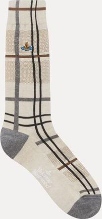 Vivienne Westwood Tartan Sock Tartan Beige 6-8 Unisex