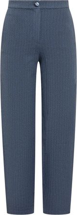 Emporio Armani Chevron-jacquard Mid-rise broek - Dames - Chinos - Blauw - XS - Katoen - Broeken