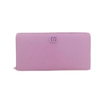 Gucci Pre-owned Wallets, female, Purple, Size: ONE SIZE Pre-owned Marmont Leather Long Wallet