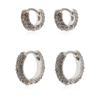 AllSaints Set van messing oorbellen - Dames - Oorbellen - Grijs - ONE Size - Tweed - Accessoires