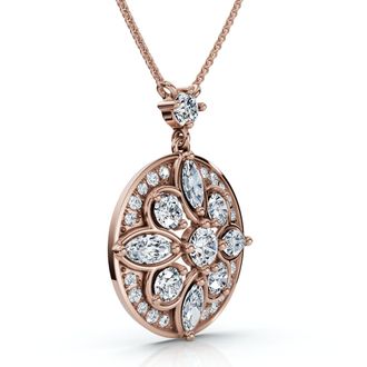 Pompeii3 Vintage Diamond Circle Pendant 14k Gold Lab Grown 18 Necklace EF/VS