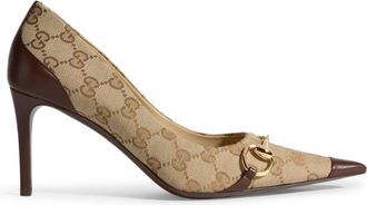 Gucci WOMENS GG LEATHER AND FABRIC D&Eacute;COLLET&Eacute; - Gucci - Woman