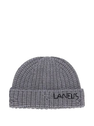 Laneus logo-embroidered beanie hat - unisex - Merino - One Size - Grey