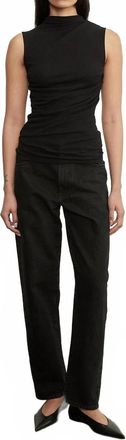 Enza Costa Cashmere Sleeveless Twist Top In Black