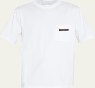 Berluti Mens Leather Tab T-Shirt