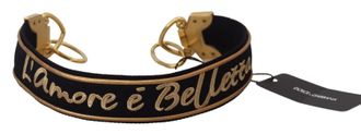 Dolce & Gabbana Logo-Embroidered Bag Strap - Black