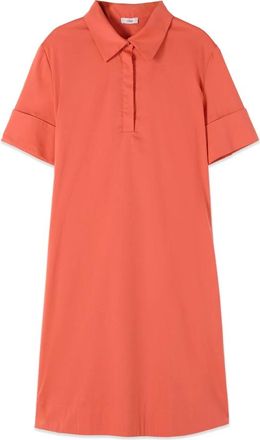 Oltre Shirt Kleedjes - Dames - Korte kleedjes - Oranje - 4XL - Katoen - Kleedjes