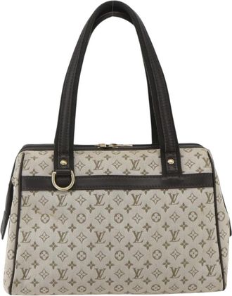 Louis Vuitton Josephine Handbag Mini Lin Khaki Canvas Handbag (Pre-Owned)