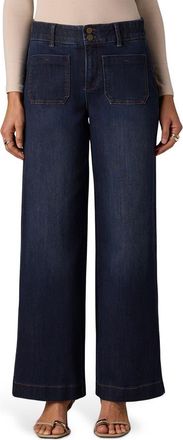 Wit & Wisdom Emma Patch Pocket High Waist Wide Leg Jeans in Indigo at Nordstrom, Size 00P