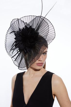 Karen Millen Womens Mesh Detail Fascinator - Black - One Size