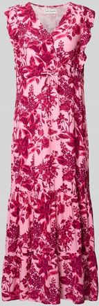 Lollys Laundry Midikleid aus Viskose mit R&uuml;schen Modell Samo in Rosa, Gr&ouml;&szlig;e XL