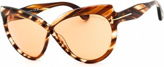 Tom Ford Brown Butterfly Ladies Sunglasses FT1196 53E 65