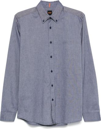 BOSS button-down cotton shirt - men - Organic Cotton - S - Blue