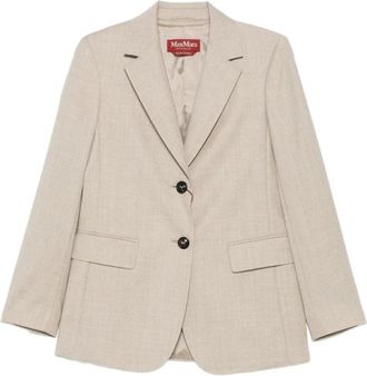 Max Mara Maatpak Jas - Dames - Blazers - Beige - XS - Jassen