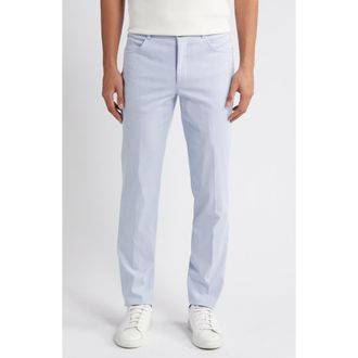 Jack Victor Pinstripe Five-Pocket Taper Leg Pants in Blue at Nordstrom Rack, Size 32