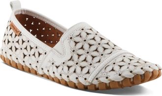 Spring Step Flowerflow Loafer Womens White Leather Slip On Shoes VER1590