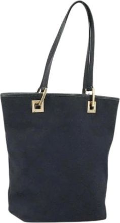 Gucci Pre-owned Tote Bags, female, Black, Size: ONE SIZE Pre-owned Canvas Tote Bag