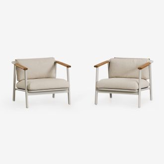 Sklum Sklum - Pack De 2 Sillones En Aluminio Y Tela Boucl&eacute; Yervin