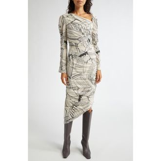 Stine Goya Staircase Print Long Sleeve Asymmetric Dress in Fineline Staircase at Nordstrom Rack, Size Small